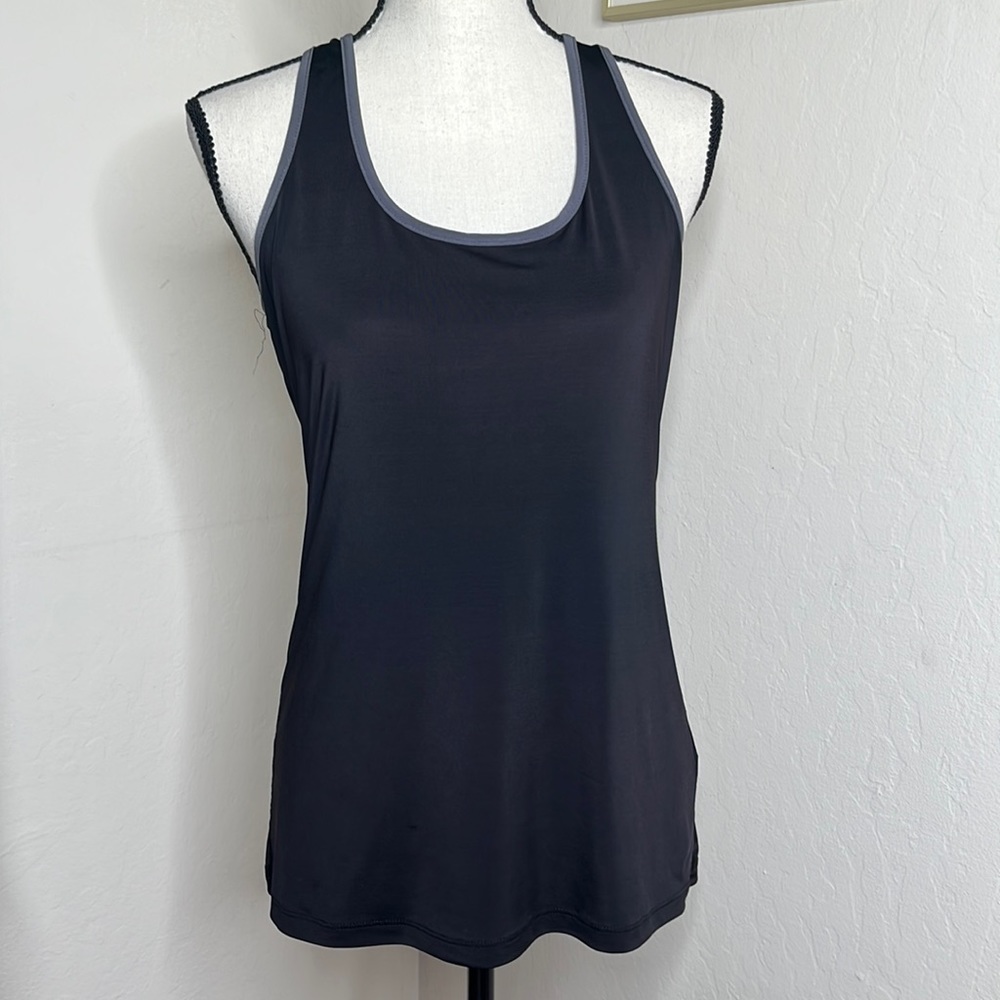 OMT Active black and gray racerback activewear tank top